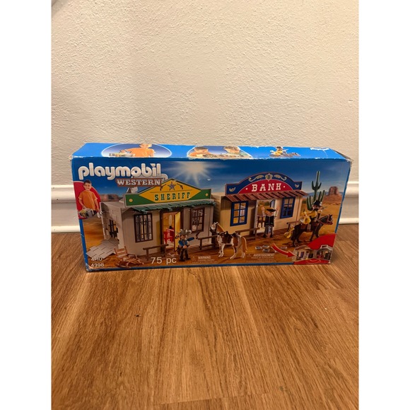 PLAYMOBIL 4398 Take Along Western City – toy-vs NEW Playmobil Western Sheriff Bank Take Along Set 4398 Wild West 75pc Case